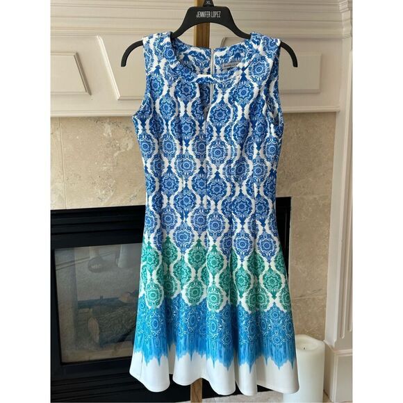 Danny & Nicole Women's Tribal Geometric Printed Fit and Flare A-Line Shift Dress - Picture 3 of 9